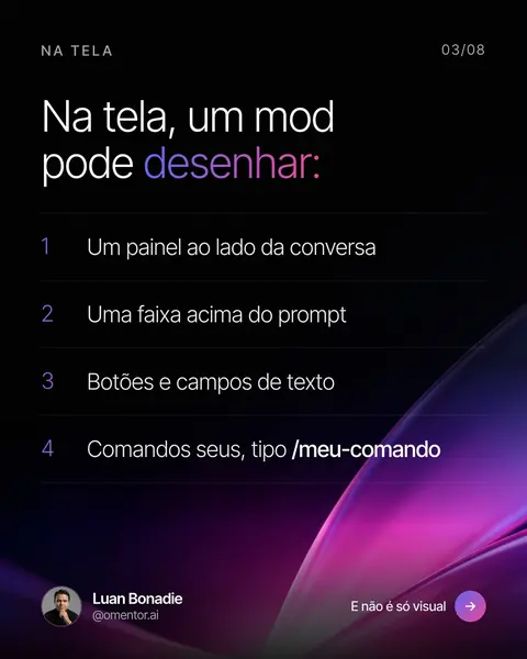 Slide 3 do carrossel Mods do Claude Code